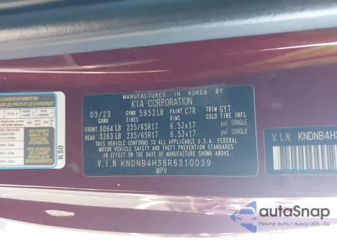 2024 Kia Carnival Mpv Lx Seat Package z USA, uszkodzony, nr VIN KNDNB4H38R6310039